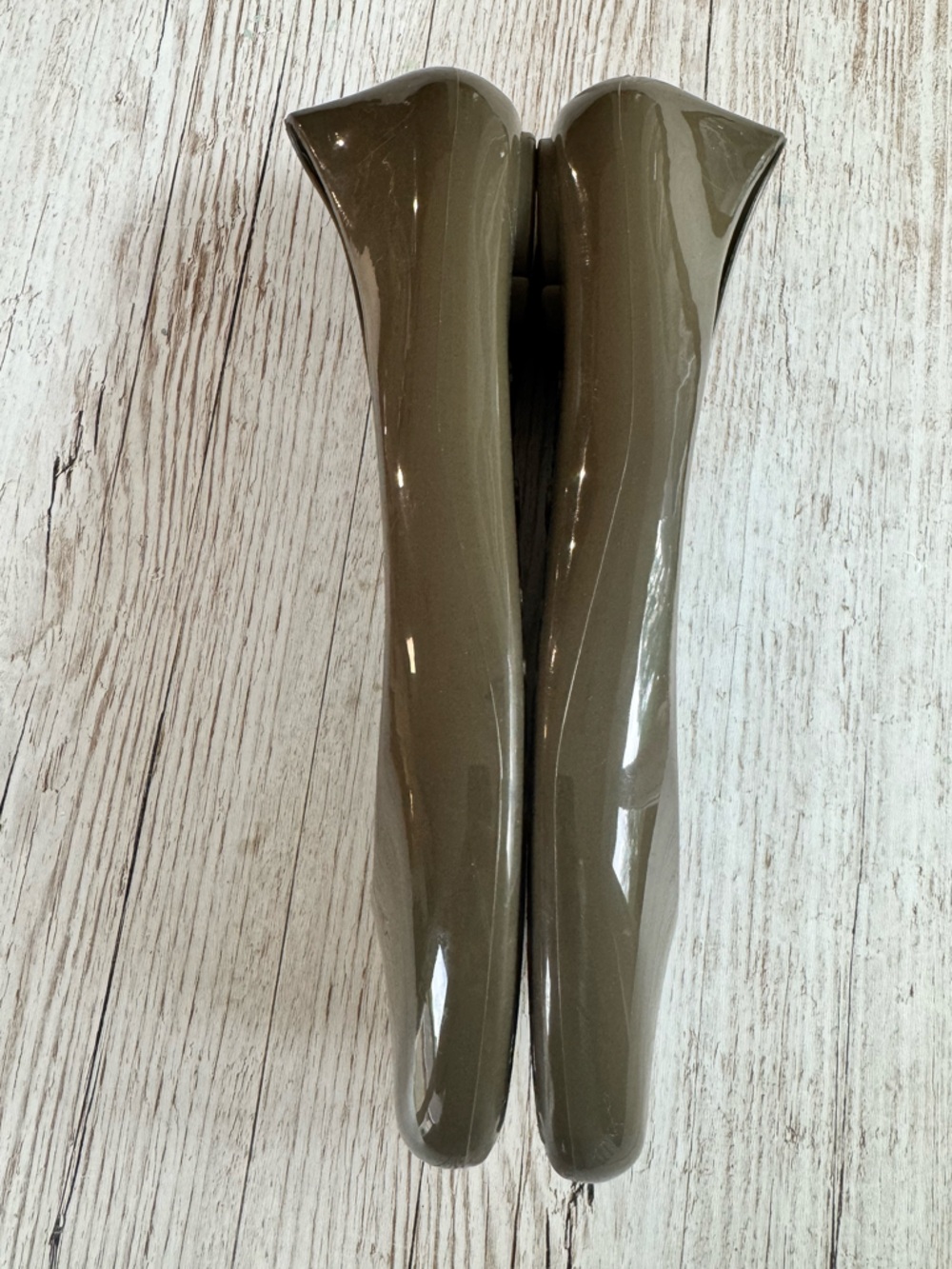 Oka B. Olive Eco-Friendly BioBased Shiny Patent Ballet Flats - Teal Insole 8 - Picture 7 of 11